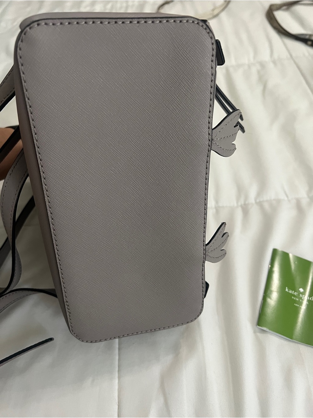 Brand New Kate Spade Gray Owl Backpack with Faux Fur Accents - Picture 3 of 6